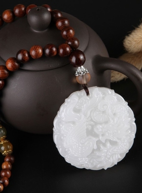 简约天然白玉吊坠项链民族风挂件