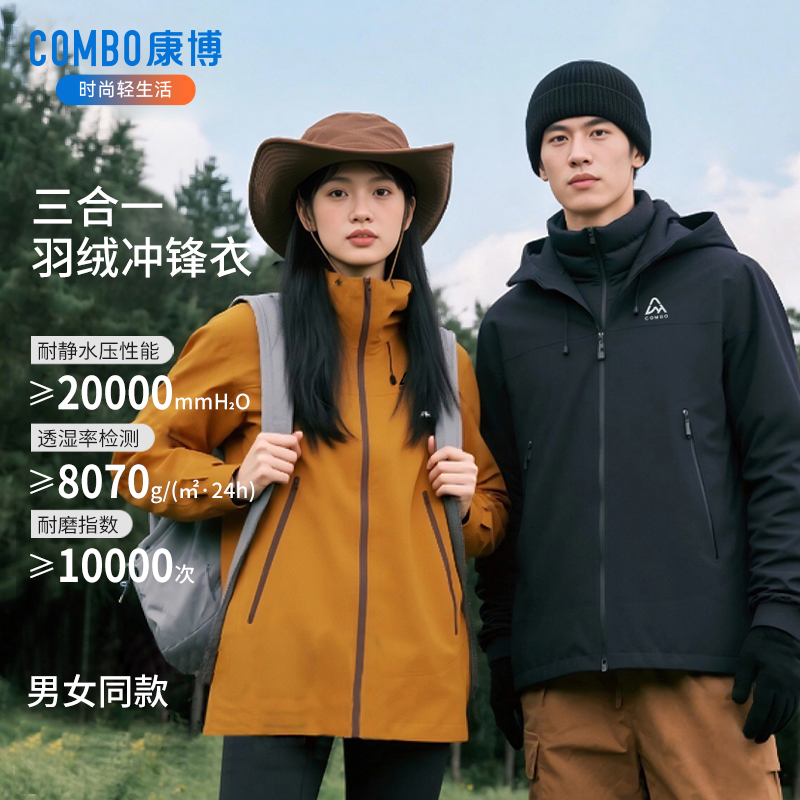 康博三合一羽绒冲锋衣
