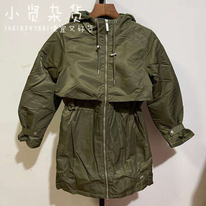 Lee专柜正品L434093KD8FX女士冬休闲中长款连帽军绿色保暖羽绒服