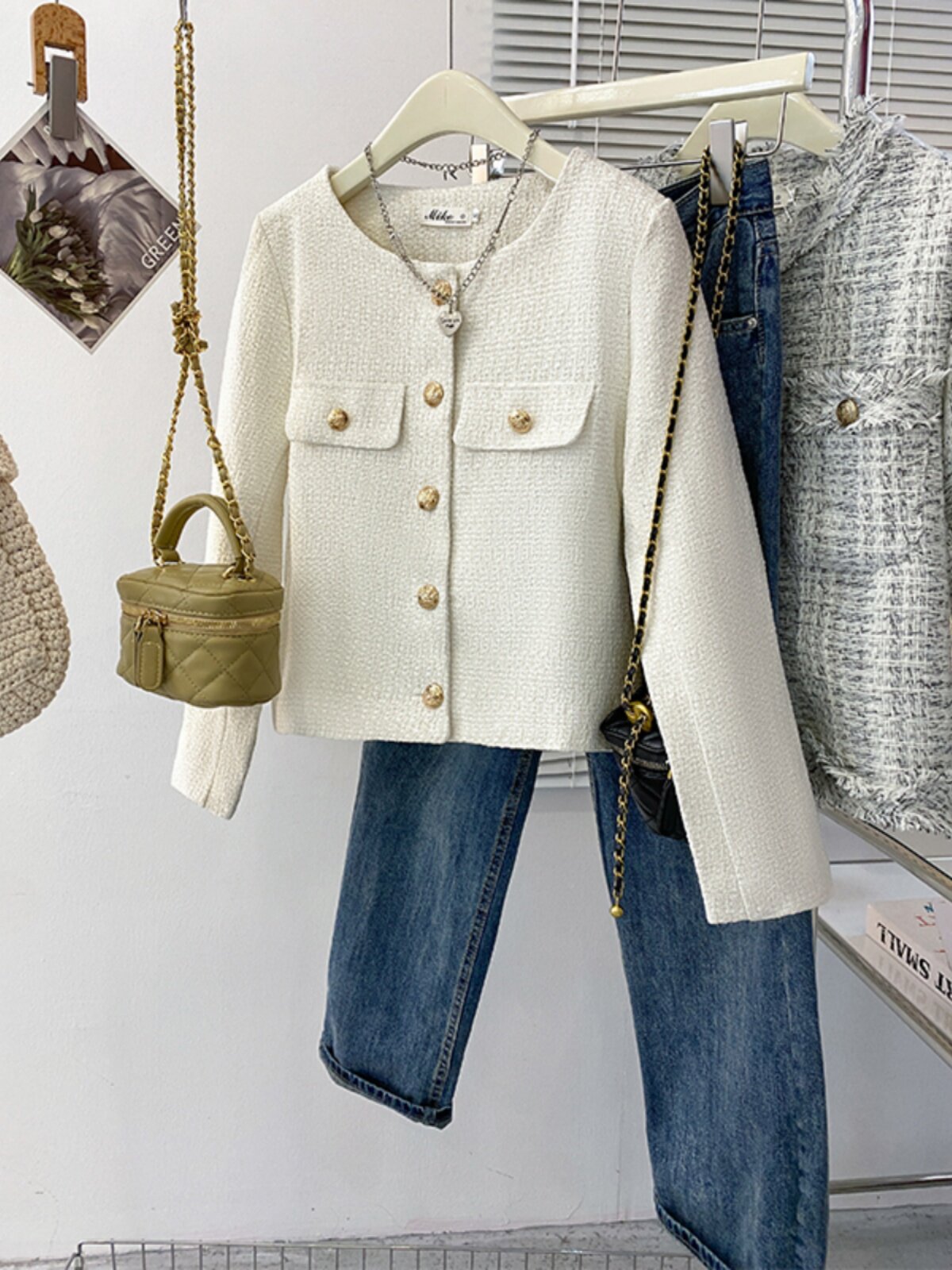 KK·STUDIO FEATURED CELEBRITY TEMPERAMENT SMALL FRAGRANCE SHORT COAT WOMENS AUTUMN HIGH-END JACKET TOP
