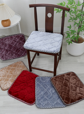 长方形牛奶绒坐垫35x40CM实木座椅加厚防滑坐垫春秋椅保暖坐垫