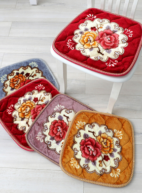 加厚毛绒坐垫保暖餐椅垫餐厅梯形坐垫居家椅子垫40x40x35厘米坐垫