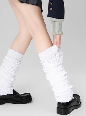 大象袜堆堆袜子白色袜泡泡袜显腿直显瘦针织JK日系袜120cm小腿袜
