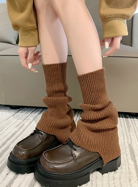 堆堆袜套jennie同款小腿套y2k辣妹小腿袜黑白百搭四季款保暖秋冬