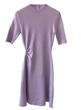 法国M家舞纤春季新款女装 背部饰扣镂空收褶修身连衣裙MFPRO02797