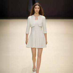 温柔气质收腰亮片针织开衫 背心裙MFPCA00570 M家2025早春新款 法式