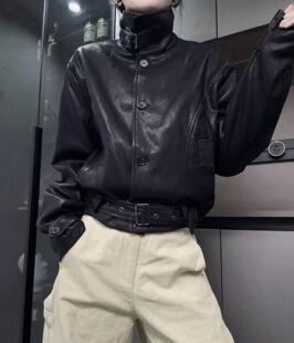 2026新款 真皮皮衣女牛皮油蜡立领宽松显瘦百搭休闲夹克上衣