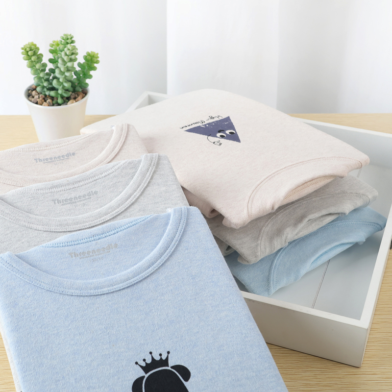 三针童装舒绒内衣加厚秋衣秋裤