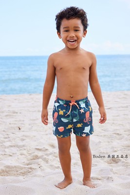 代购 NEXT儿童泳裤 2024夏章鱼小螃蟹男童沙滩裤 游泳短裤3月-7歲
