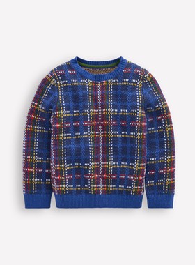 代购 MiniBoden儿童毛衣 26春秋季男童传统格纹套头针织衫 2-14岁