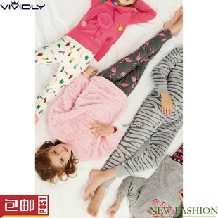现货NEXT女童保暖家居服秋冬粉色毛绒绒儿童睡衣+纯棉睡裤2件3、5