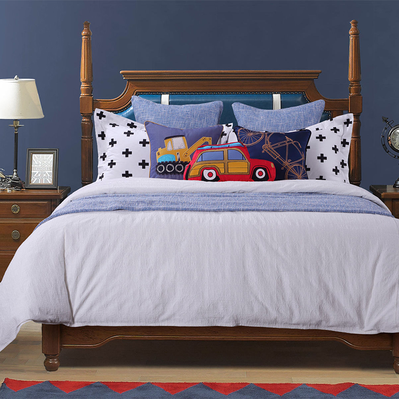 美式现代简约风棉麻7件套儿童房家用家纺床上用品样板房多件套