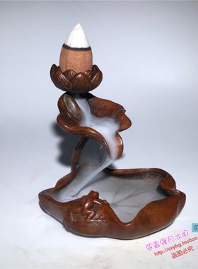 纯铜青蛙倒流香书房小摆件