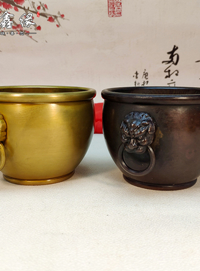 纯铜烟灰缸小号摆件故宫狮