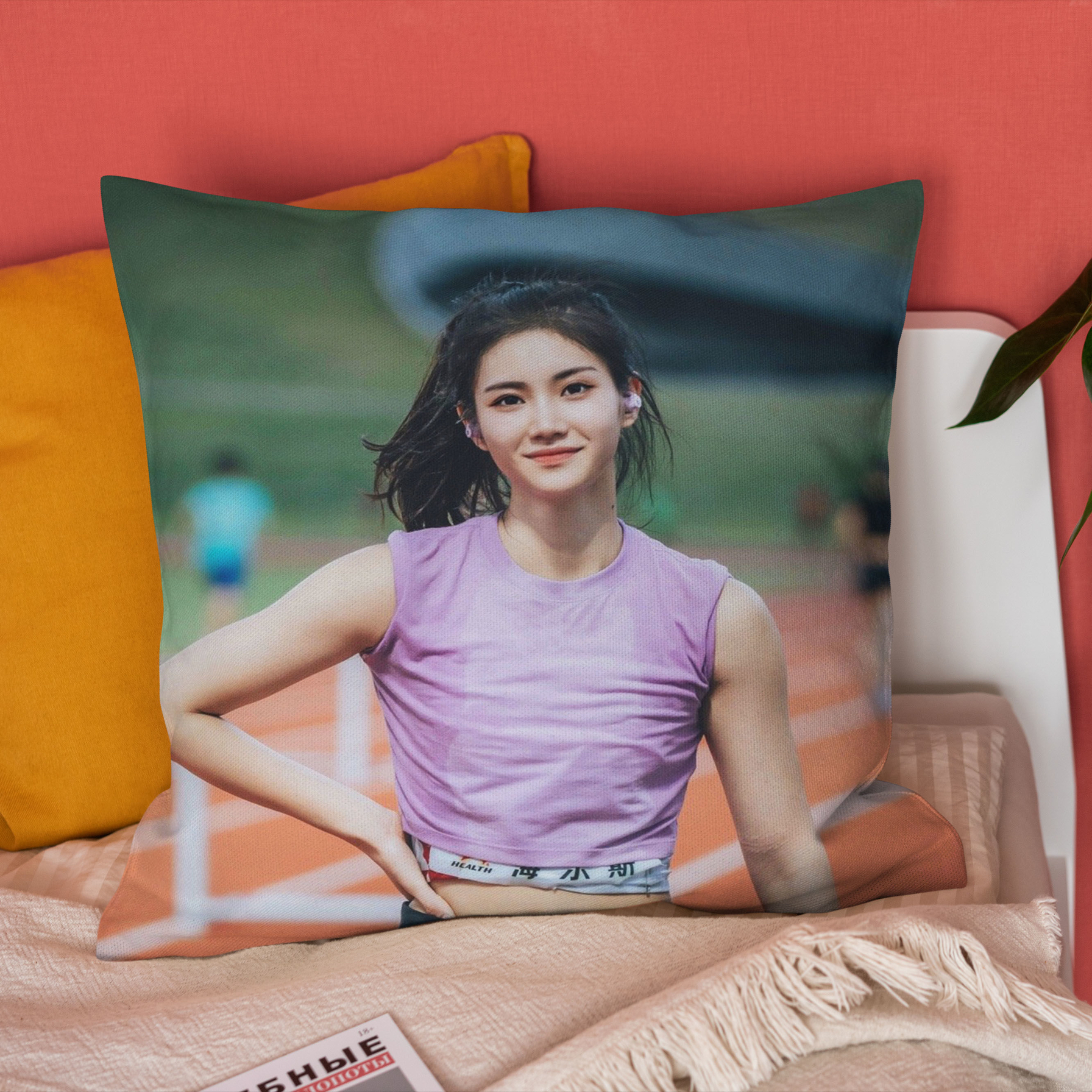 夏思凝周边抱枕双面定制田径女神同款靠垫超软含芯宿舍午睡枕头