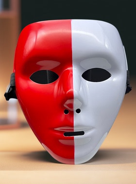 黑色全脸街舞面具男化妆舞会COS搞怪 假面舞团红色跳舞表演面罩女