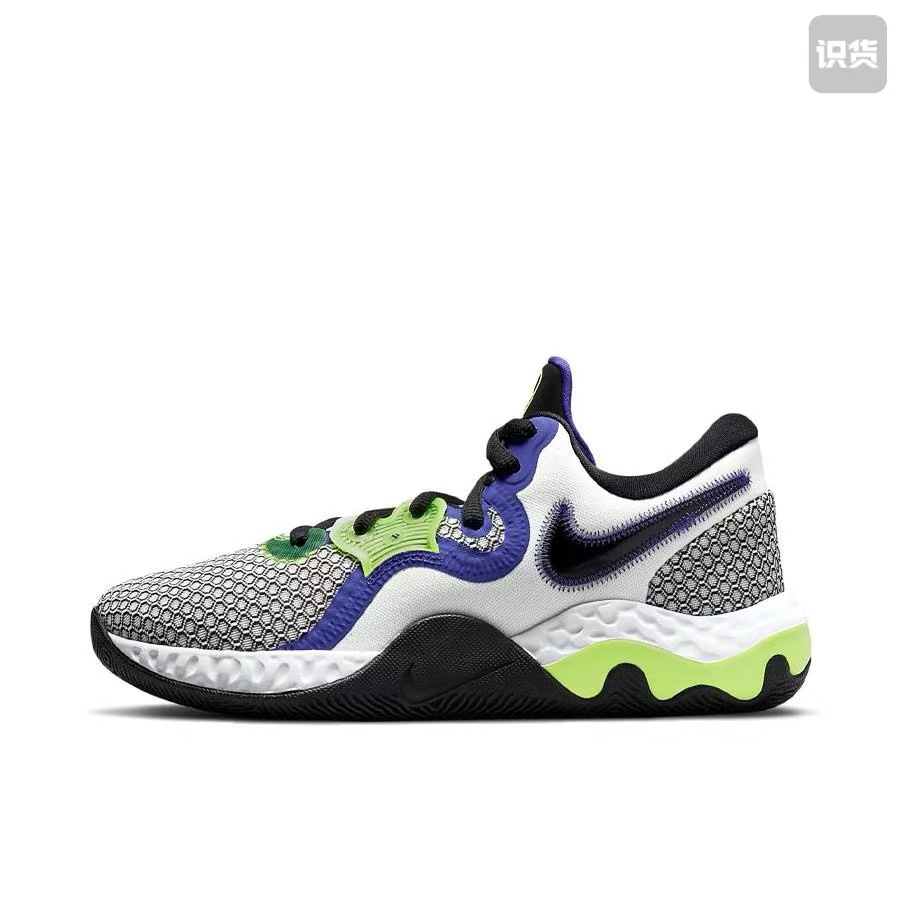 Nike CW3406-101圆头舒适 低帮 实战篮球鞋 男款 黑绿紫河南LL仓