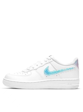 Nike AirForce1LV81 CW1584-100镭射像素低帮板鞋中小童河南LL仓