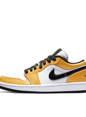 Air Jordan 1 CZ4776-107湖人 低帮 复古篮球鞋 女款白橙河南LL仓