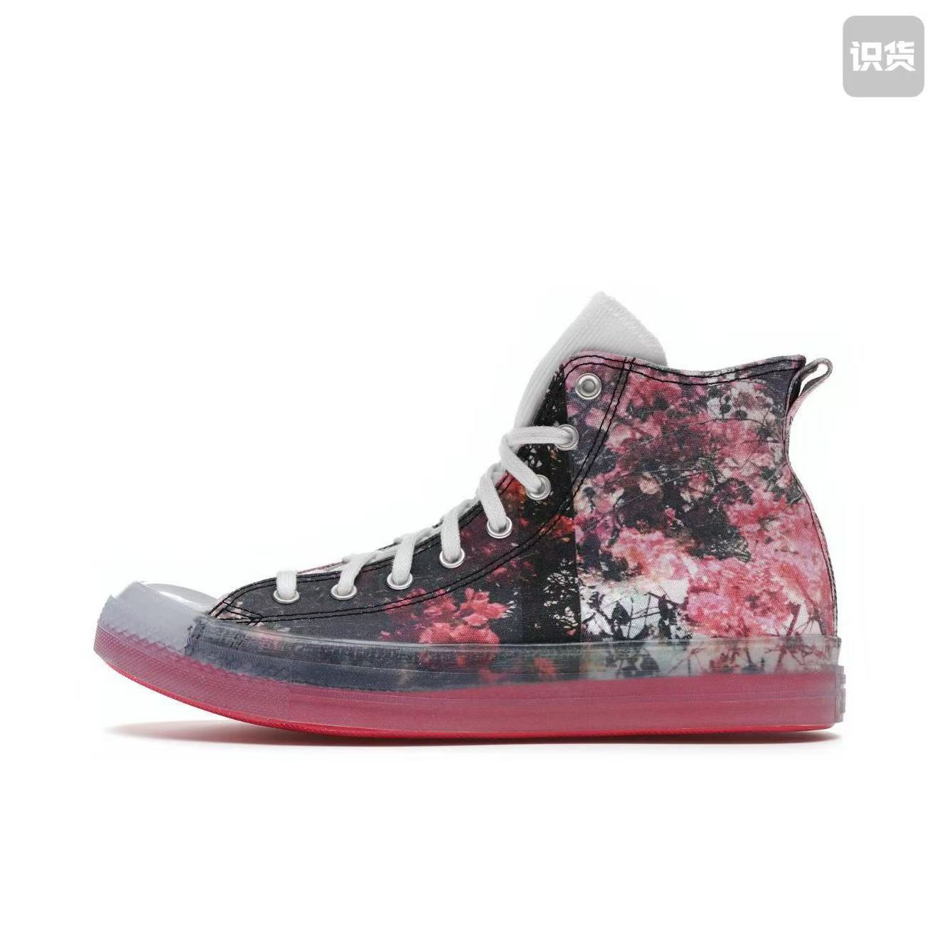 Converse 1970s 169071C花卉 高帮 帆布鞋 男女同款 黑粉河南LL仓