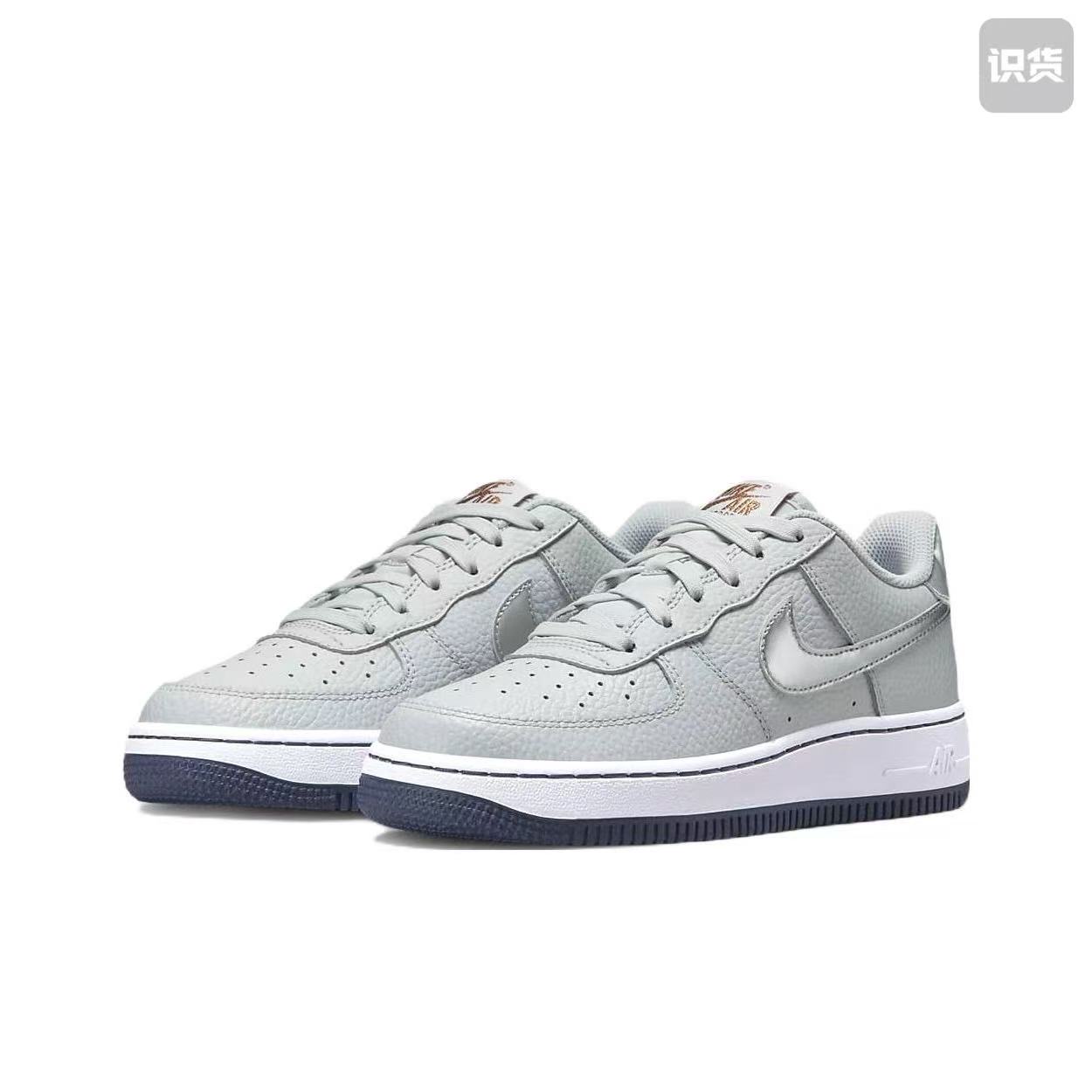 Nike Air Force1CT3839-004皮革轻便减震低帮儿童板鞋灰河南LL仓