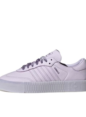 adidas EH1324皮革时尚耐磨轻便低帮板鞋女款浅紫色河南LL仓