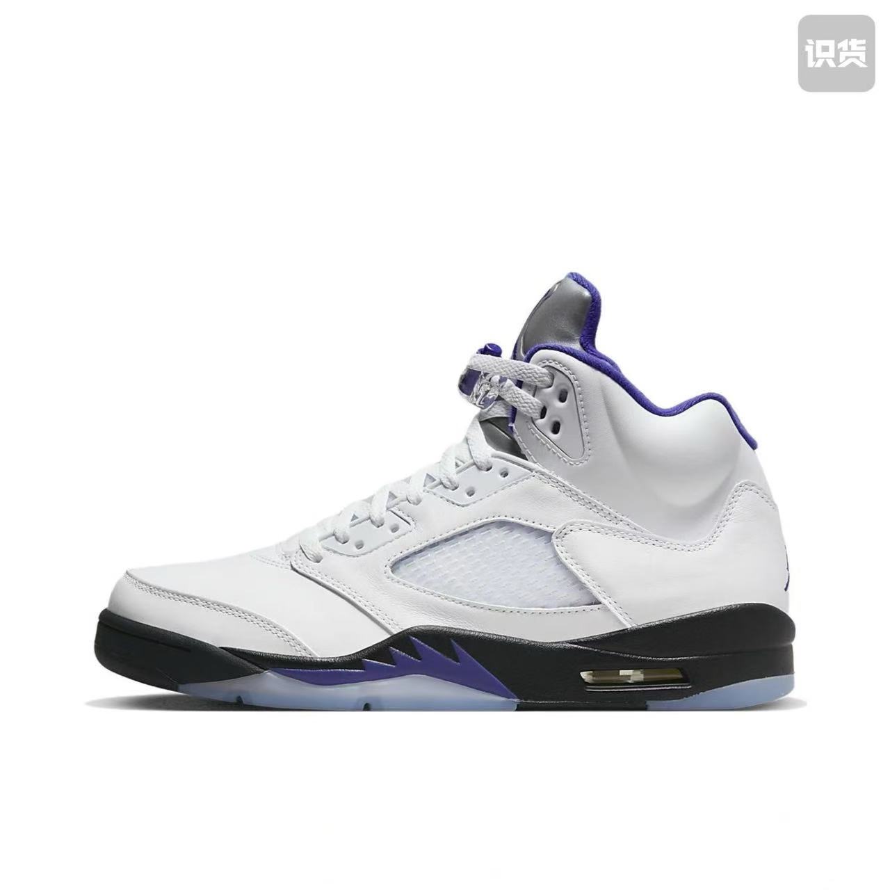 Air Jordan 5 DD0587-141康扣潮流高帮篮球鞋男款白紫色河南LL仓