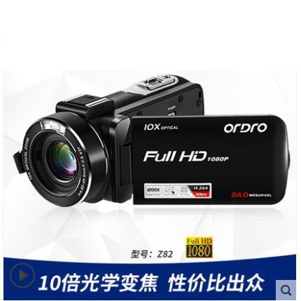 ordro/欧达 z82 摄像机高清数码dv接增距镜4k红圈广角摄录一体机