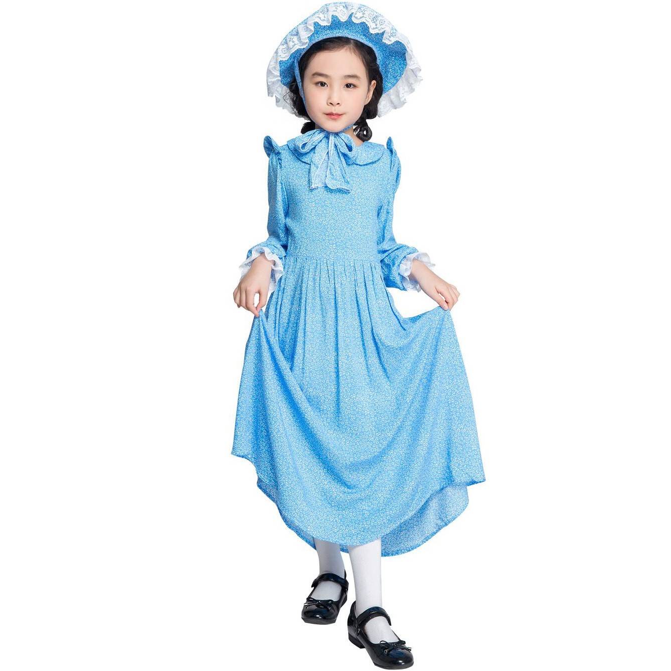 中班 大班 连衣裙含帽沙滩裙 欧美女孩服装 幼儿园儿童学校演出服