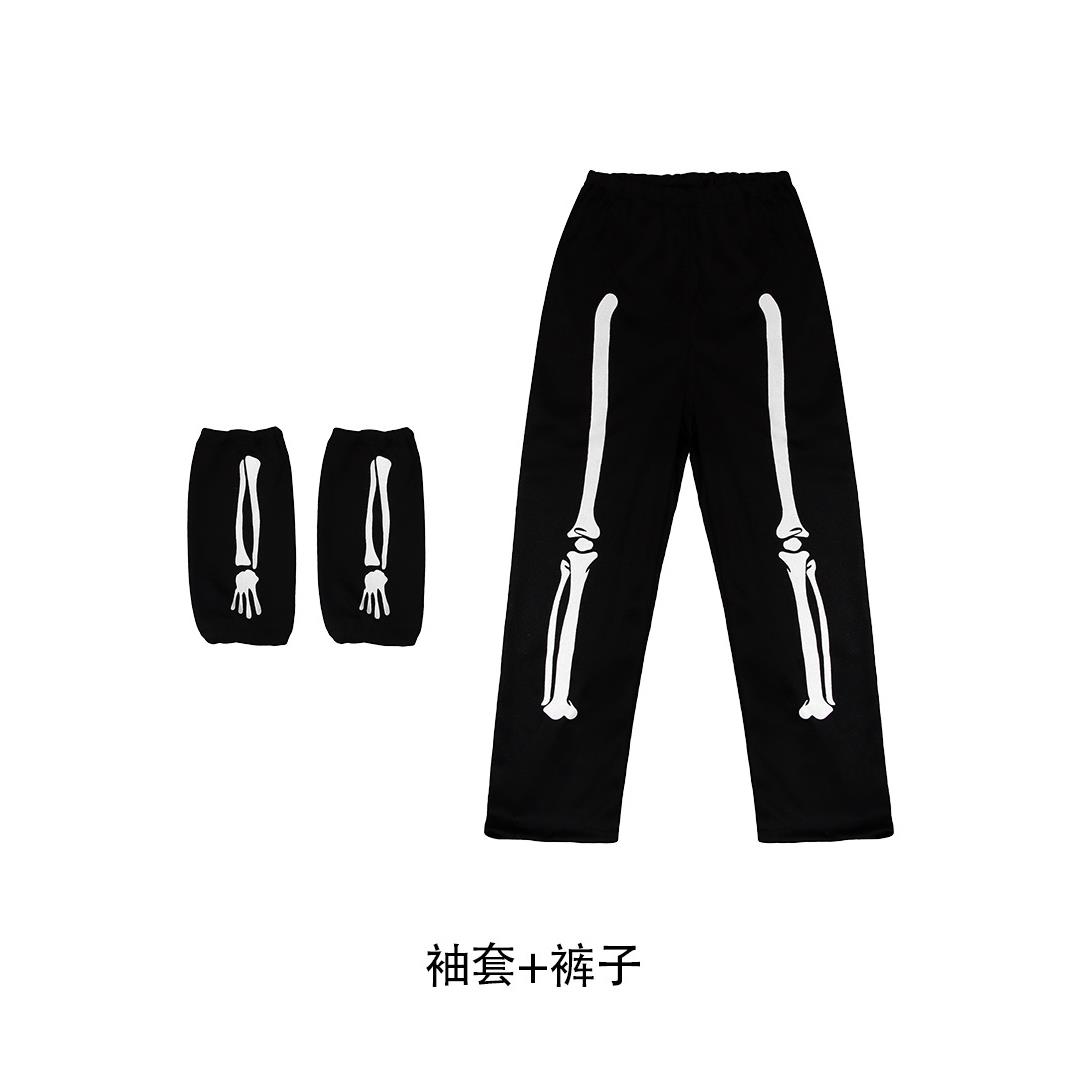 新款万圣节表演服装骷髅女孩角色扮演服儿童学校舞台cos演出服饰