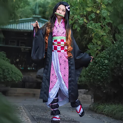 鬼灭之刃祢豆子儿童cos全套装