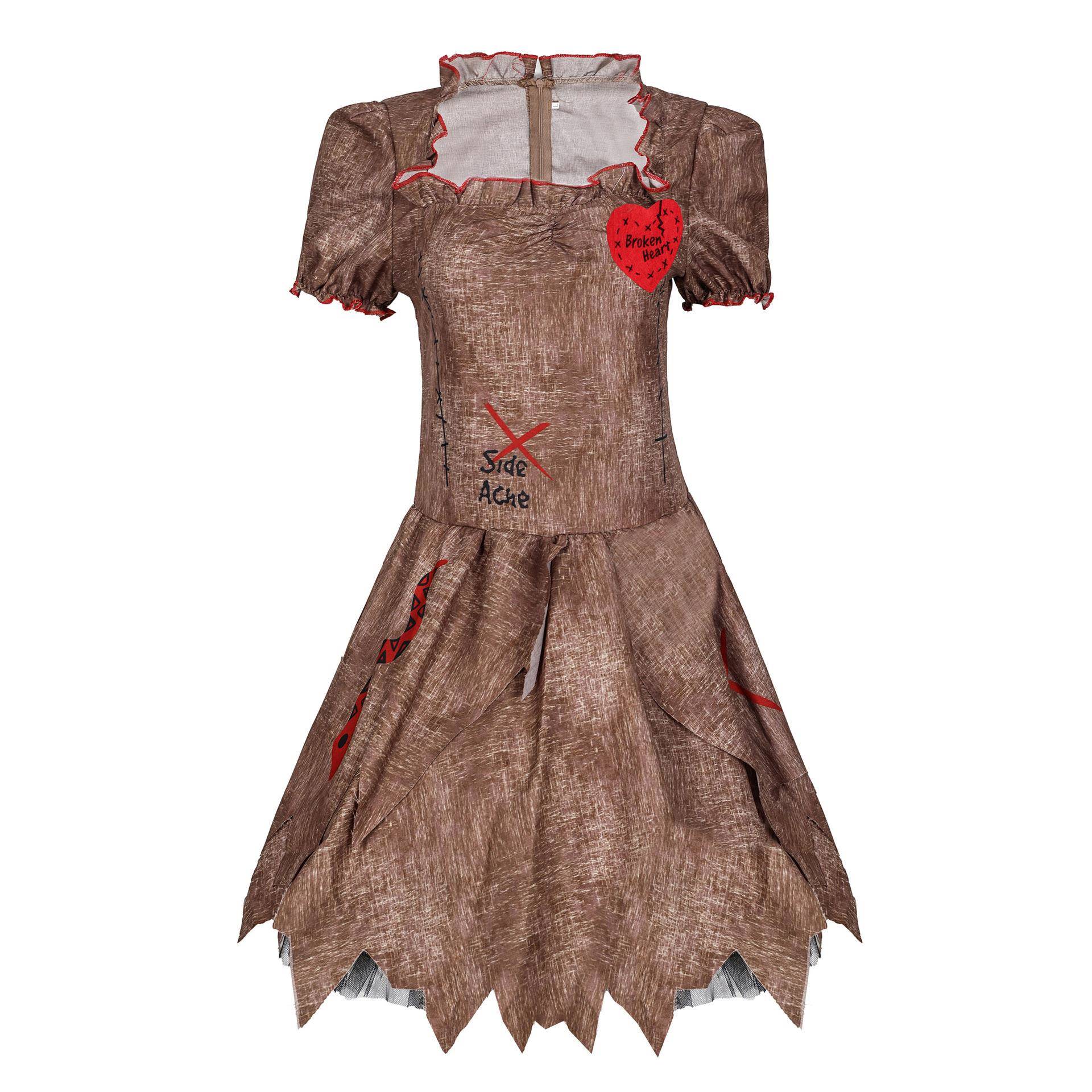 跨境 万圣节恶毒娃娃服装鬼节鬼新娘小丑演出cos服干尸鬼娃娃酒吧