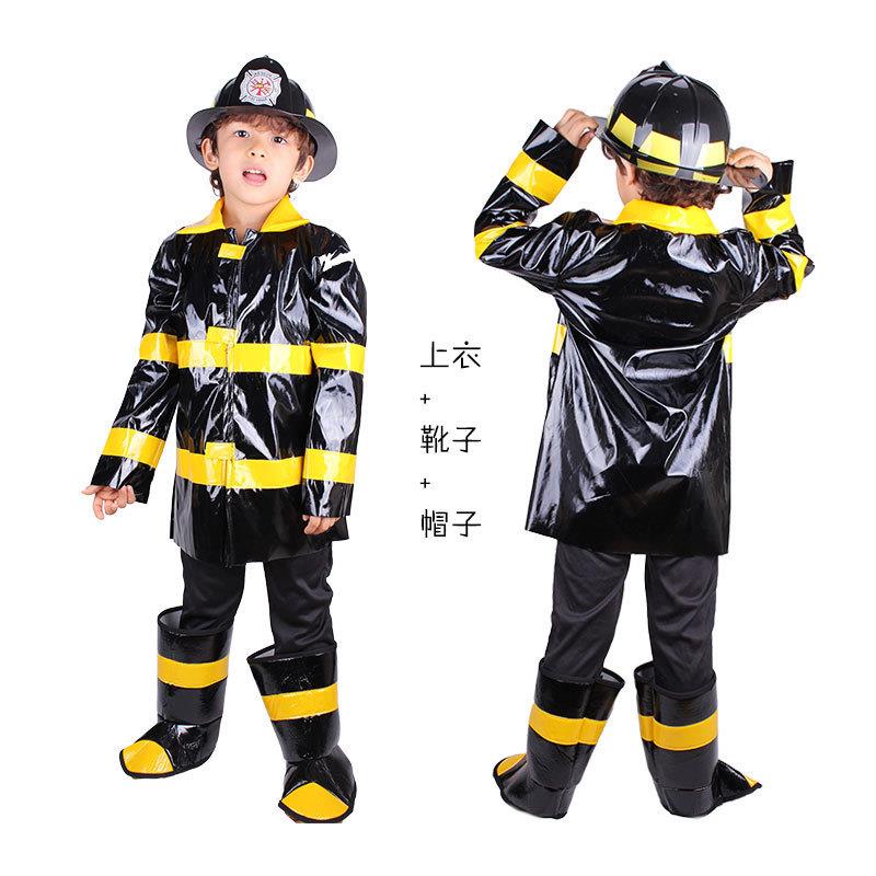 万圣节消防员服装扮儿童制服cosplay角色扮演舞台演出消防服短袖