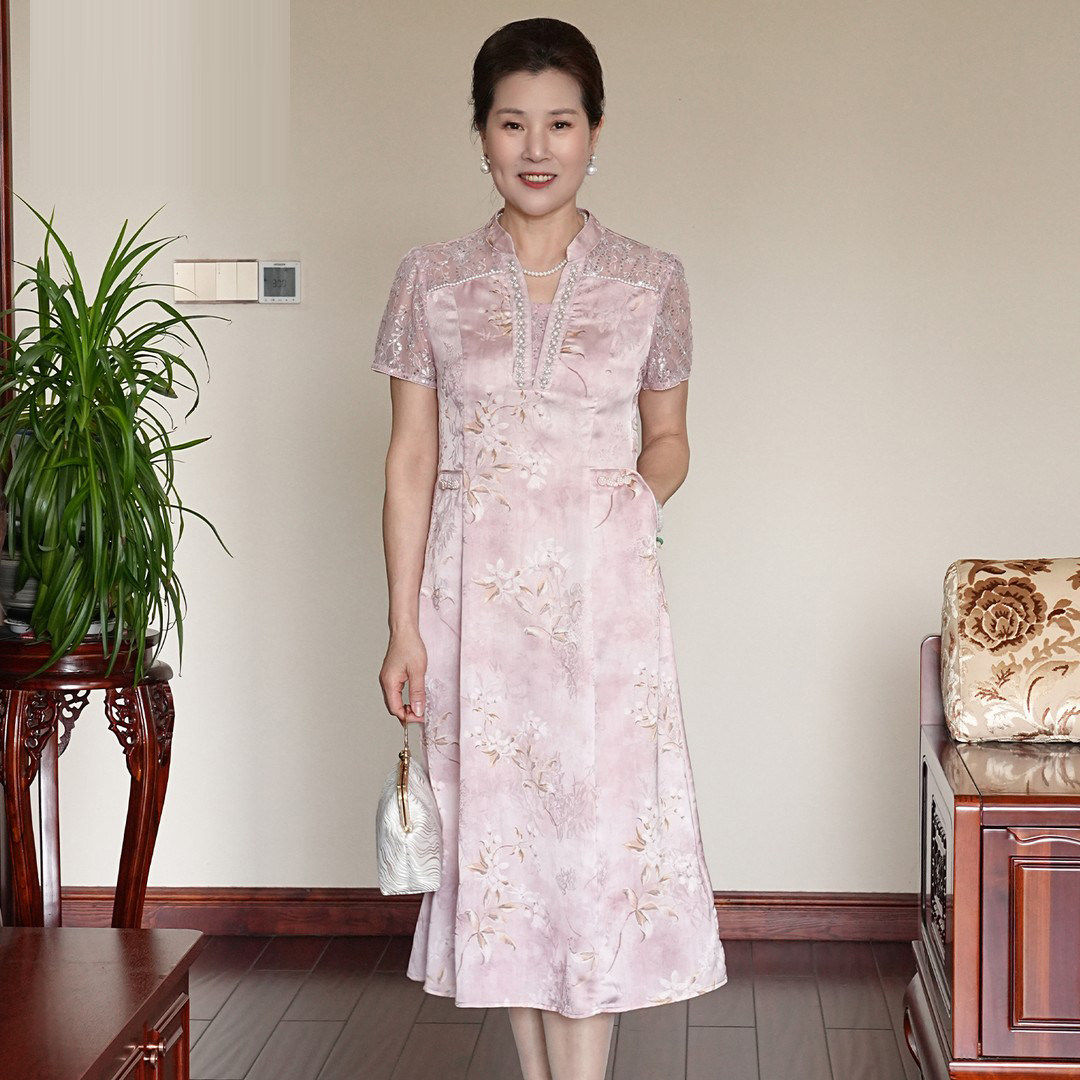 洋气中年女装高贵新中式旗袍裙子