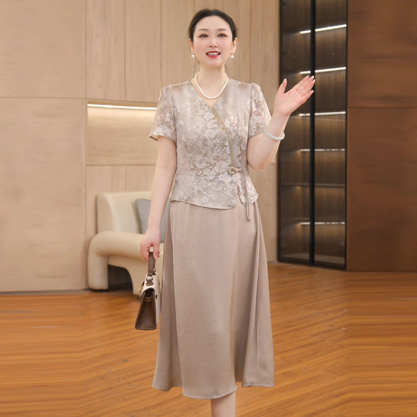 母亲节妈妈装新中式国风连衣裙