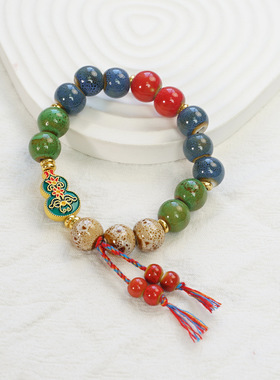 新年贺礼福禄到家景德镇新款陶瓷国风手串流苏女款闺蜜手持