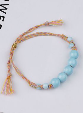 景德镇陶瓷手链多巴胺小清新时尚海天闺蜜款手串摆摊货源