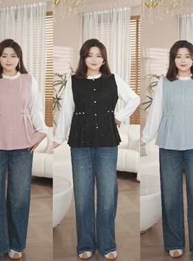 PWD33463【仅上衣】春季新款时尚法式赫本女装大码【衣长68】