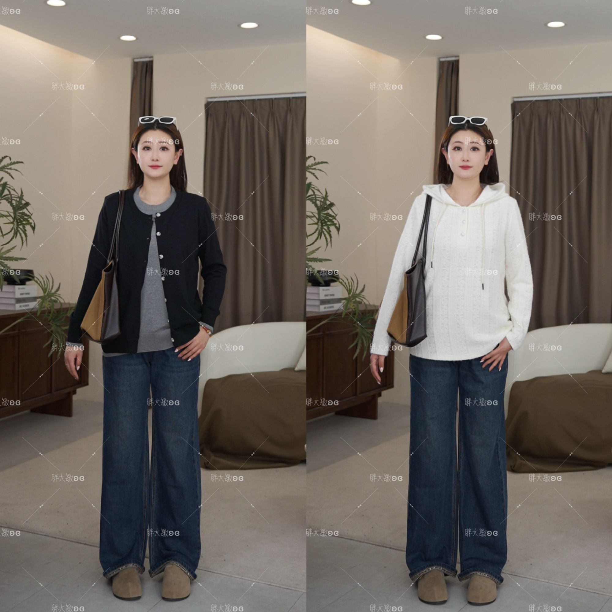 【仅牛仔裤】PMM82164新款韩版百搭显高显瘦直筒休闲大码女装牛仔