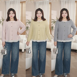 PWD33498【仅上衣】新款韩版拼接假两件大码女装上衣【衣长68】