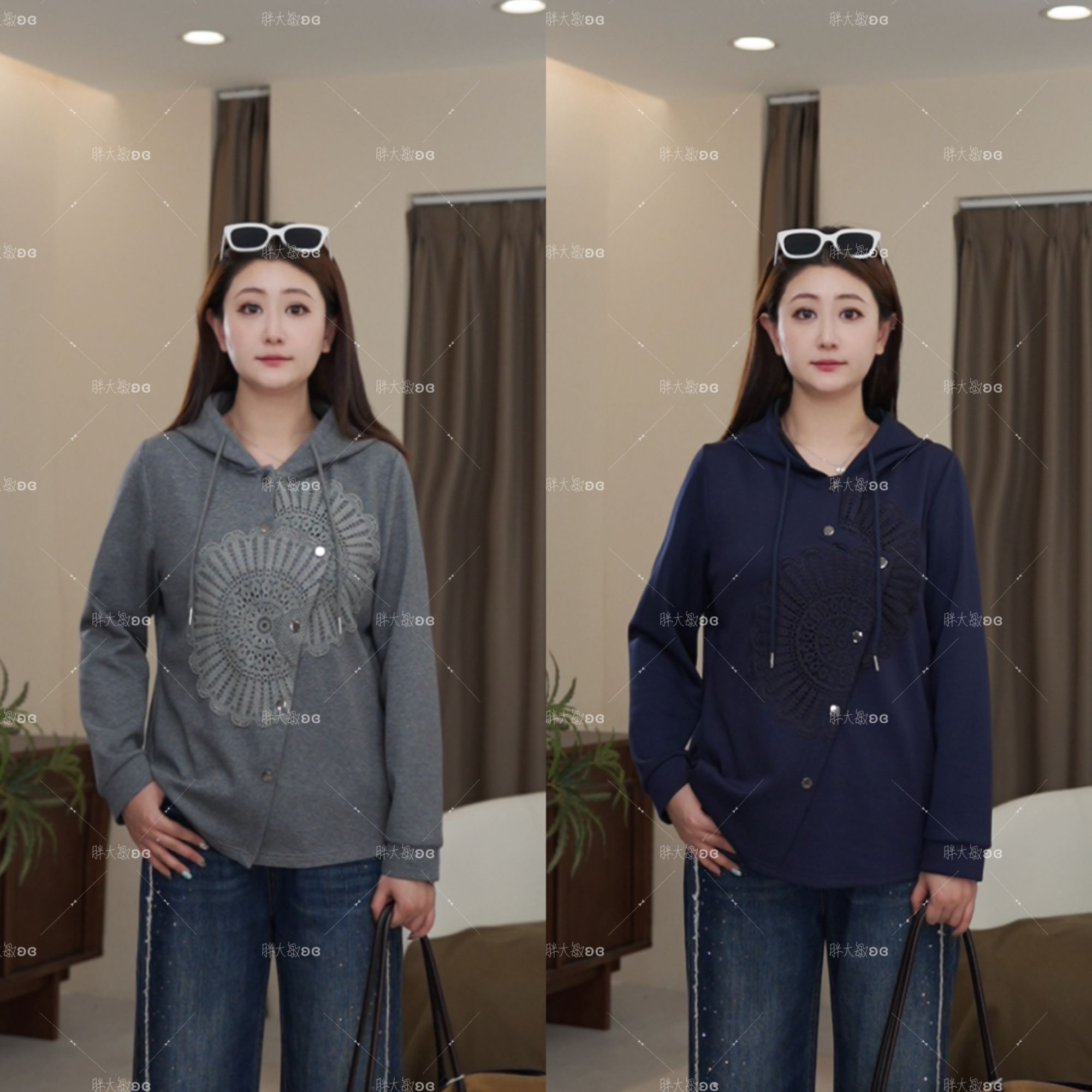 【秋款上新】PDM22543秋季新款正肩显瘦设计感新中式大码女装上衣