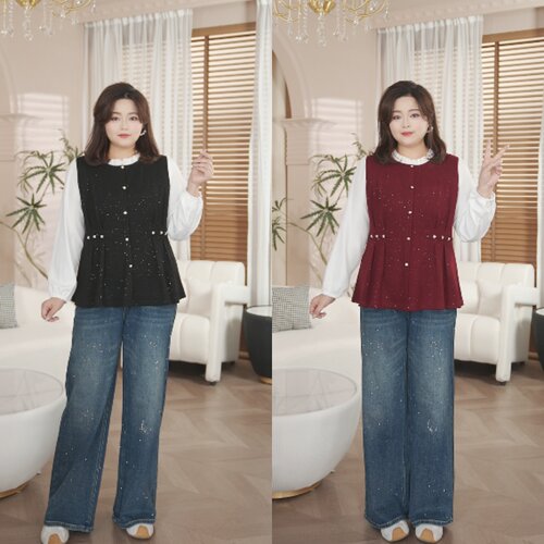 PWD33416【仅裤子】弹力通勤显瘦直筒牛仔裤【裤长104】