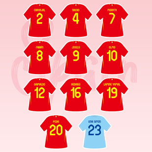 西班牙世界杯亚马尔罗德里托雷斯球衣贴纸装饰手账贴画足球周边