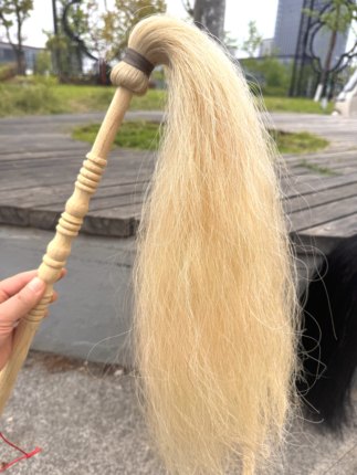 （只卖真马尾）100%纯白马尾拂尘白鬃毛白马毛干净无杂质马尾毛刷