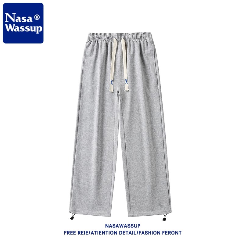 NASA WASSUP裤子男夏季宽松直筒运动裤休闲长裤男款潮牌阔腿卫裤