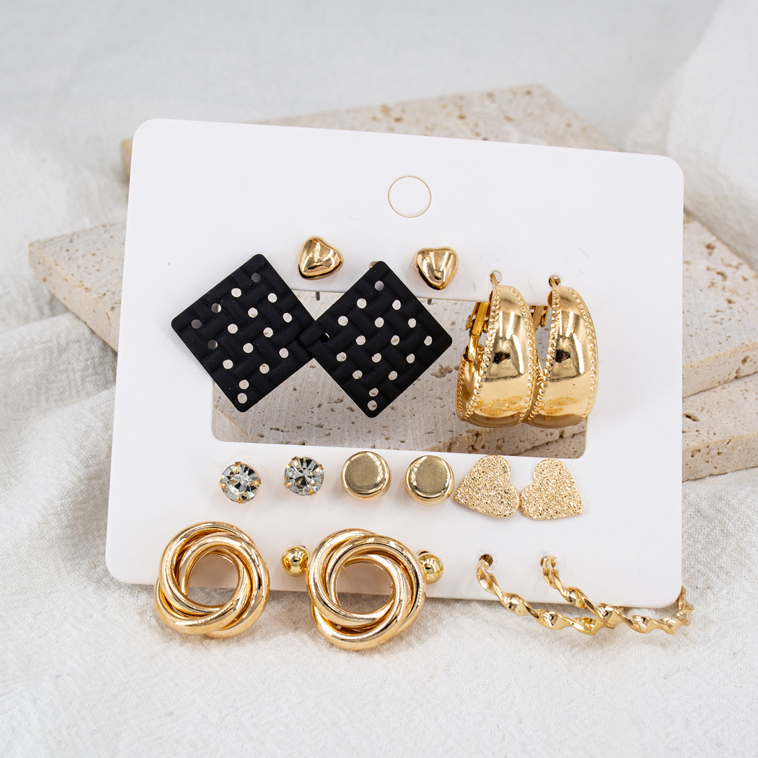 Boho Black Drop Earrings Set For Women Trendy Jewelry