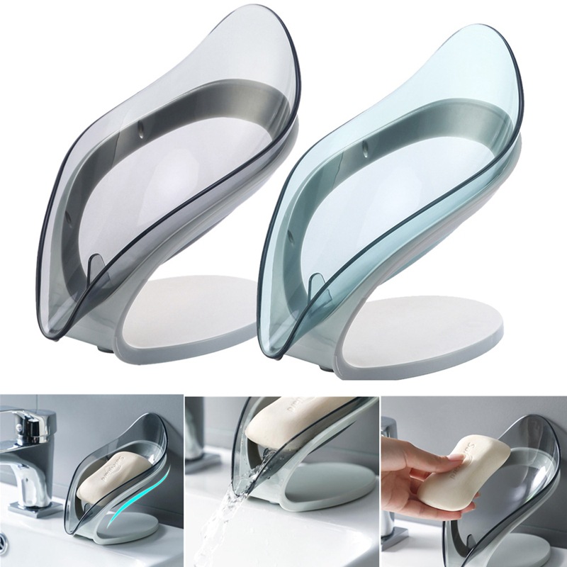 Leaf Shape Soap Dish Box Soap Holder Bathroom Non-Slip跨境专