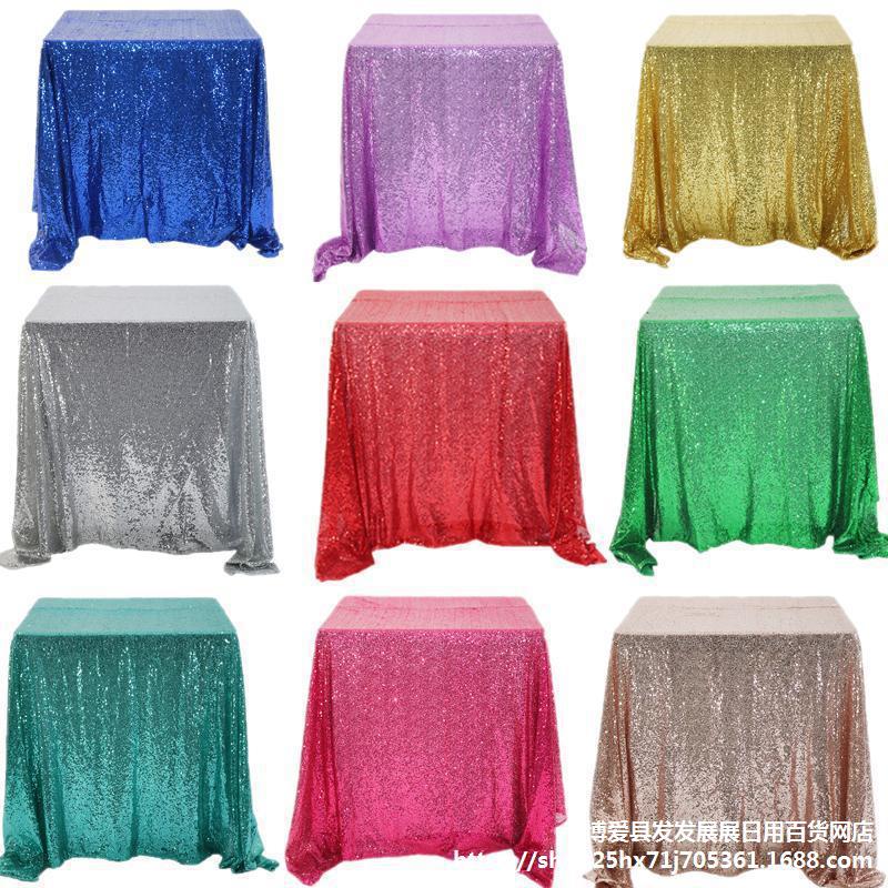 Glitter Sequin Table Cloth Rectangular Table Cover Rose Gold