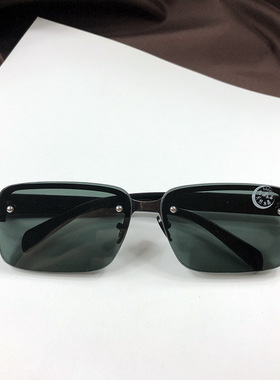 Half Frame Perforated Sunglasses Crystal Eyeglasses