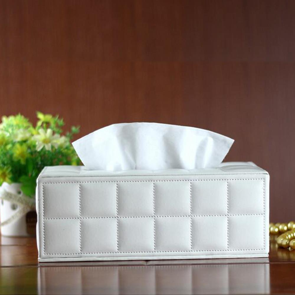 High Quality Leather Tissue Box Napkin Holder Paper Case跨境
